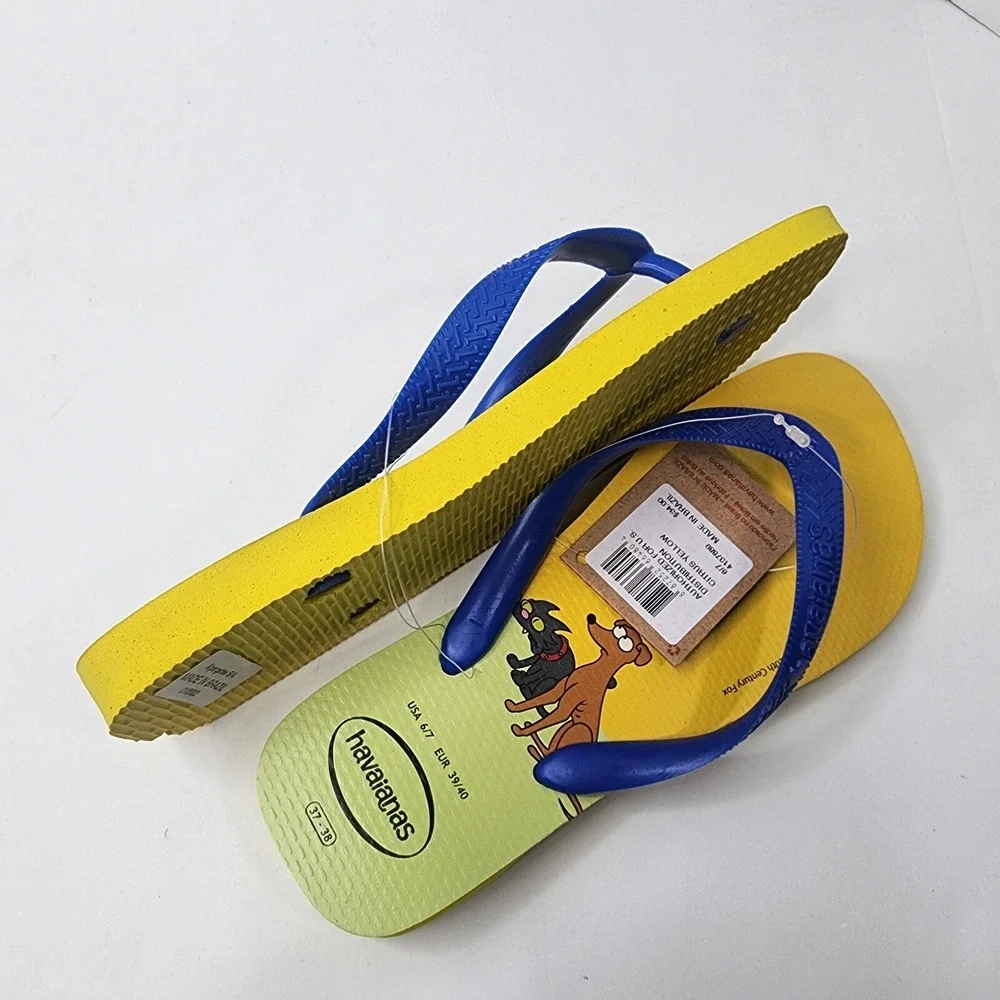 Havaianas The Simpsons Flip Flops Men's 6/7 EUR 39/40 Cit Yellow $34 MSRP NWT